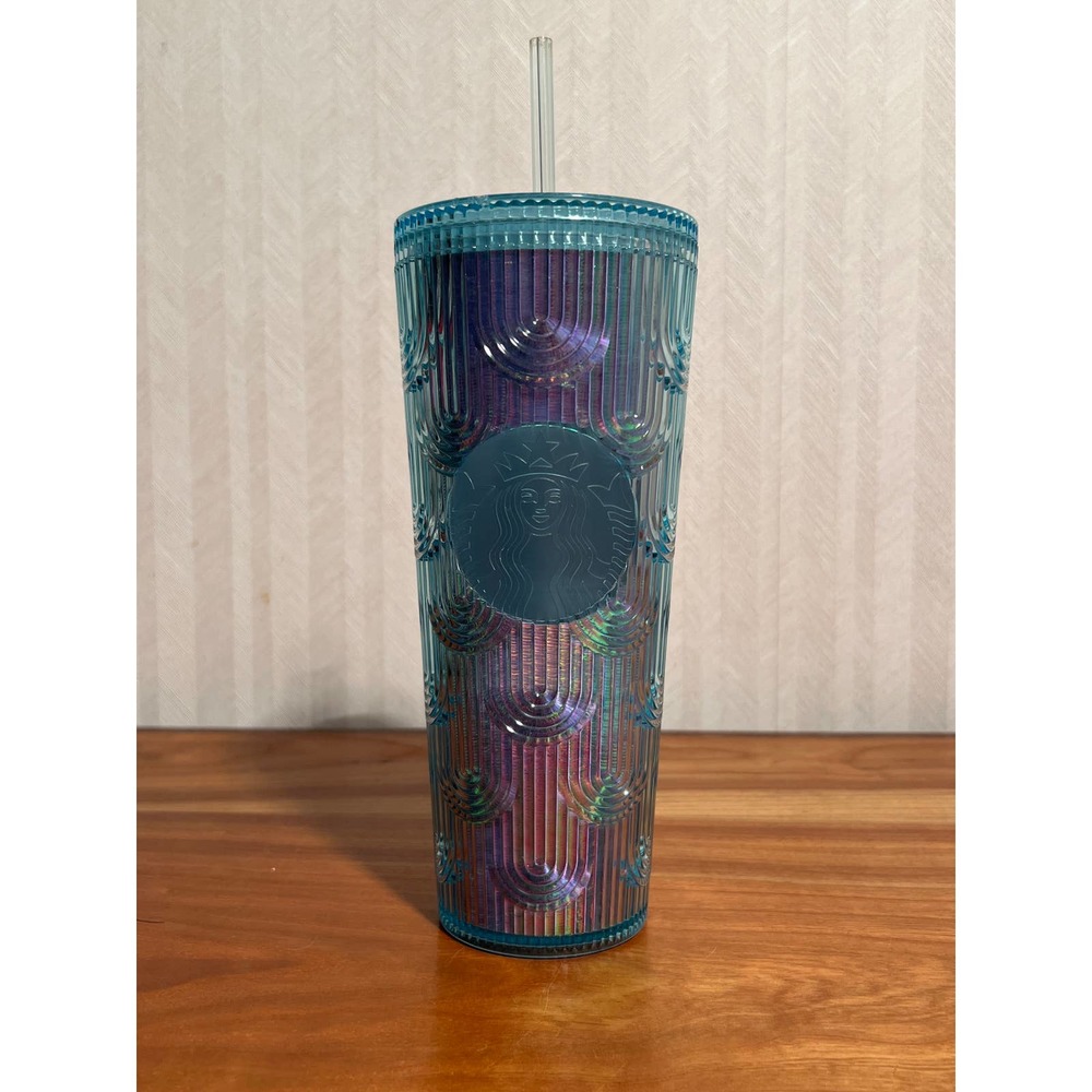 Starbucks Tumbler Spring Easter Green Iridescent Mermaid Venti Cup New